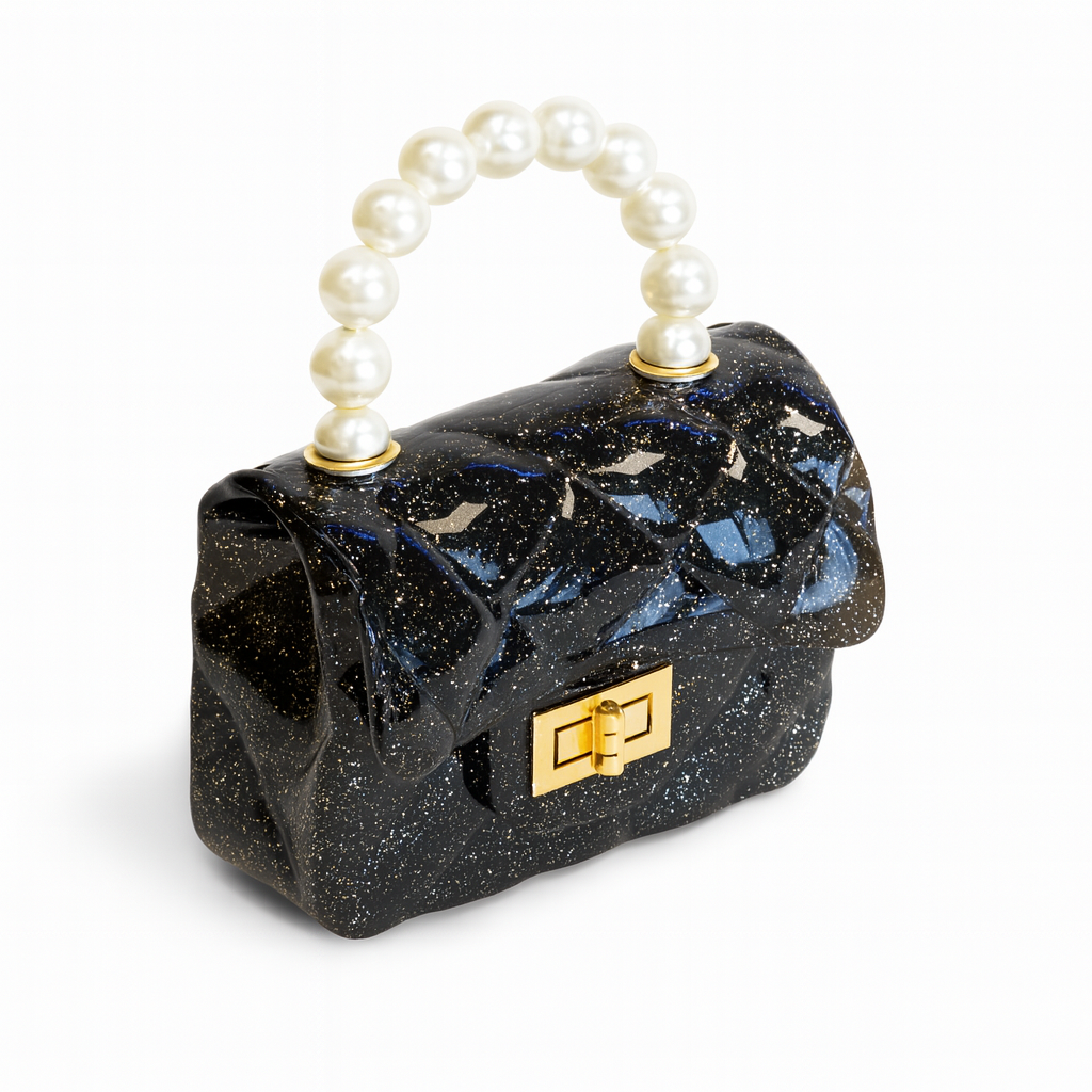 Quilted Jelly Black Bag