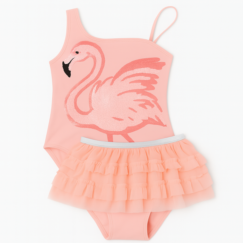 Sequin Swimsuit & Tutu Flamingo