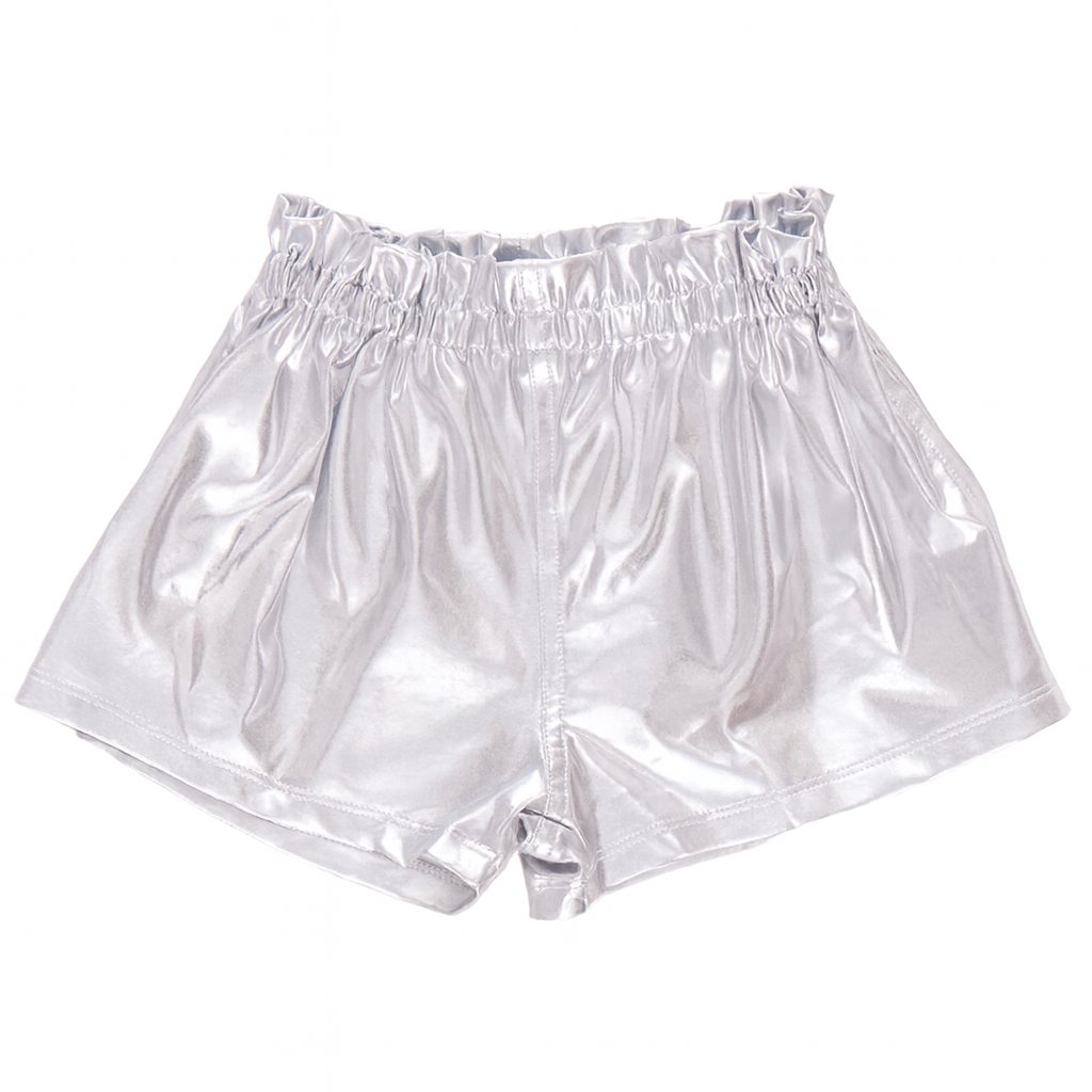 Girls Lame Theodore Short, Silver