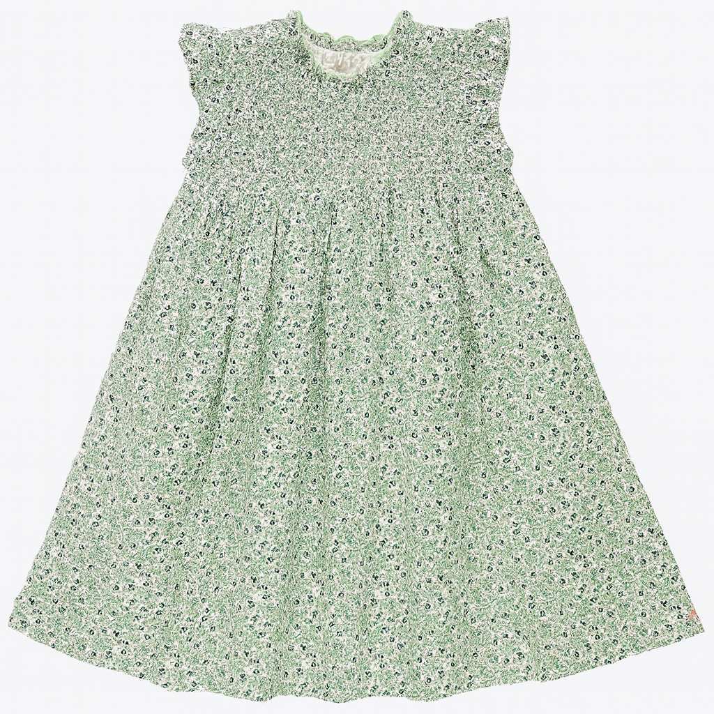 Girls Stevie Dress -Green Mini Ditsy