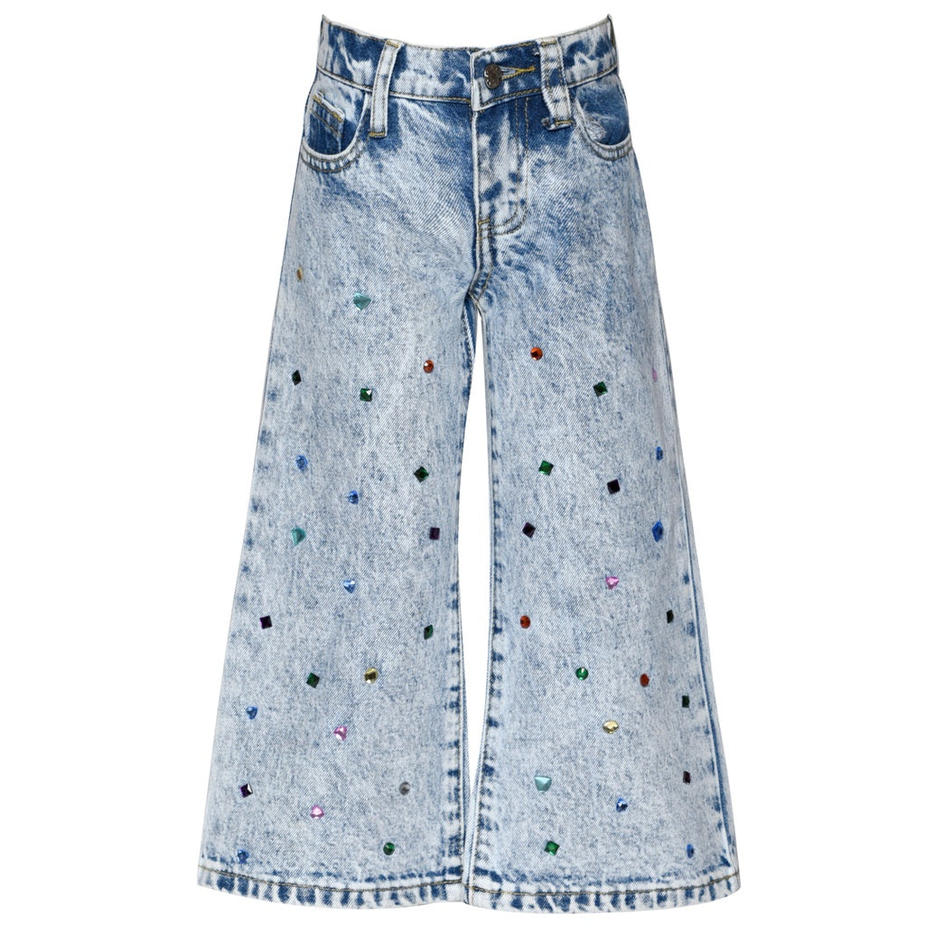 Denim Jacket W/ Stones & Jeans Set