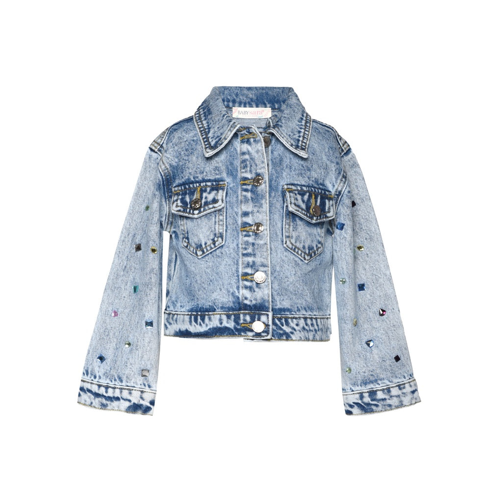 Denim Jacket W/ Stones & Jeans Set