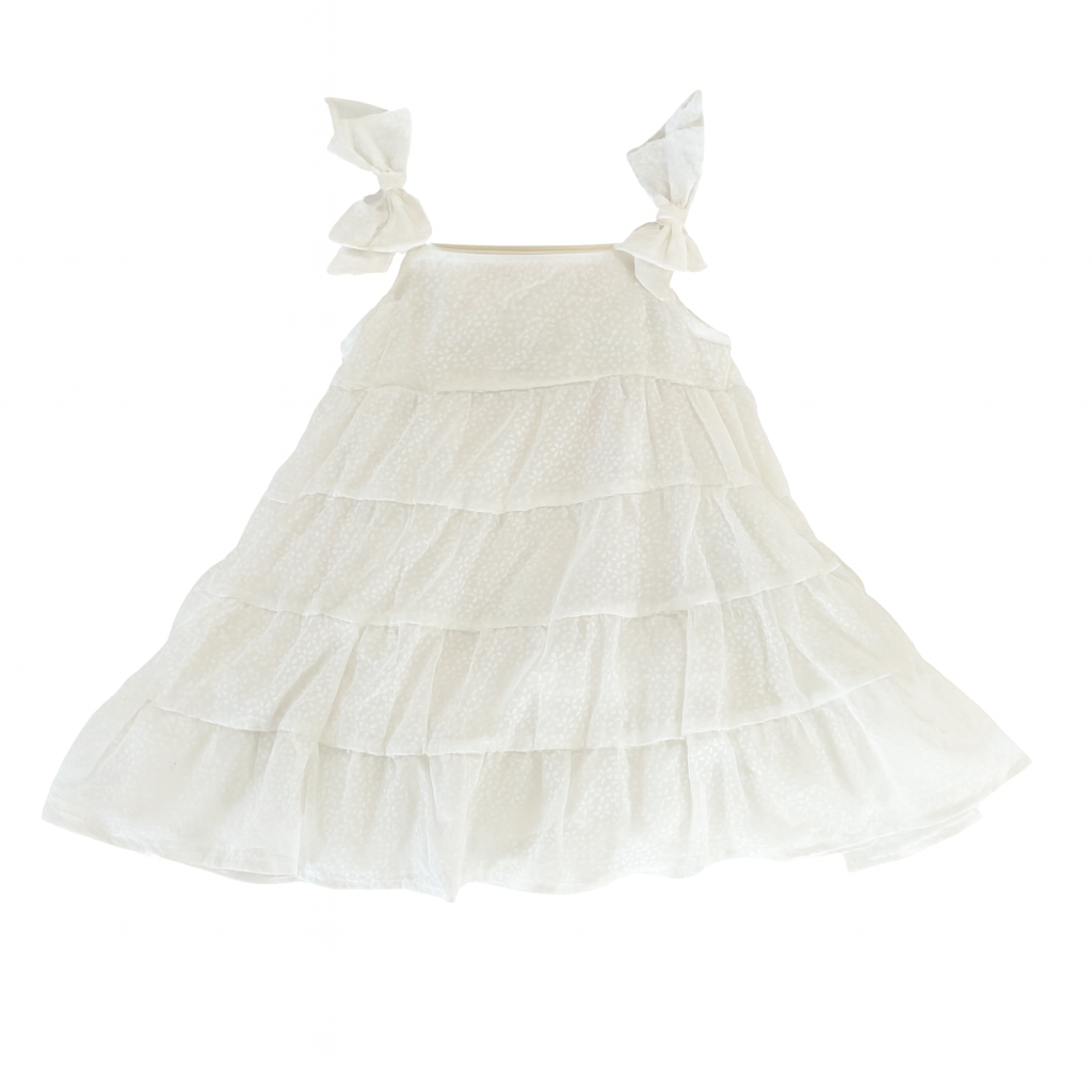 White Floral Sheer Dress