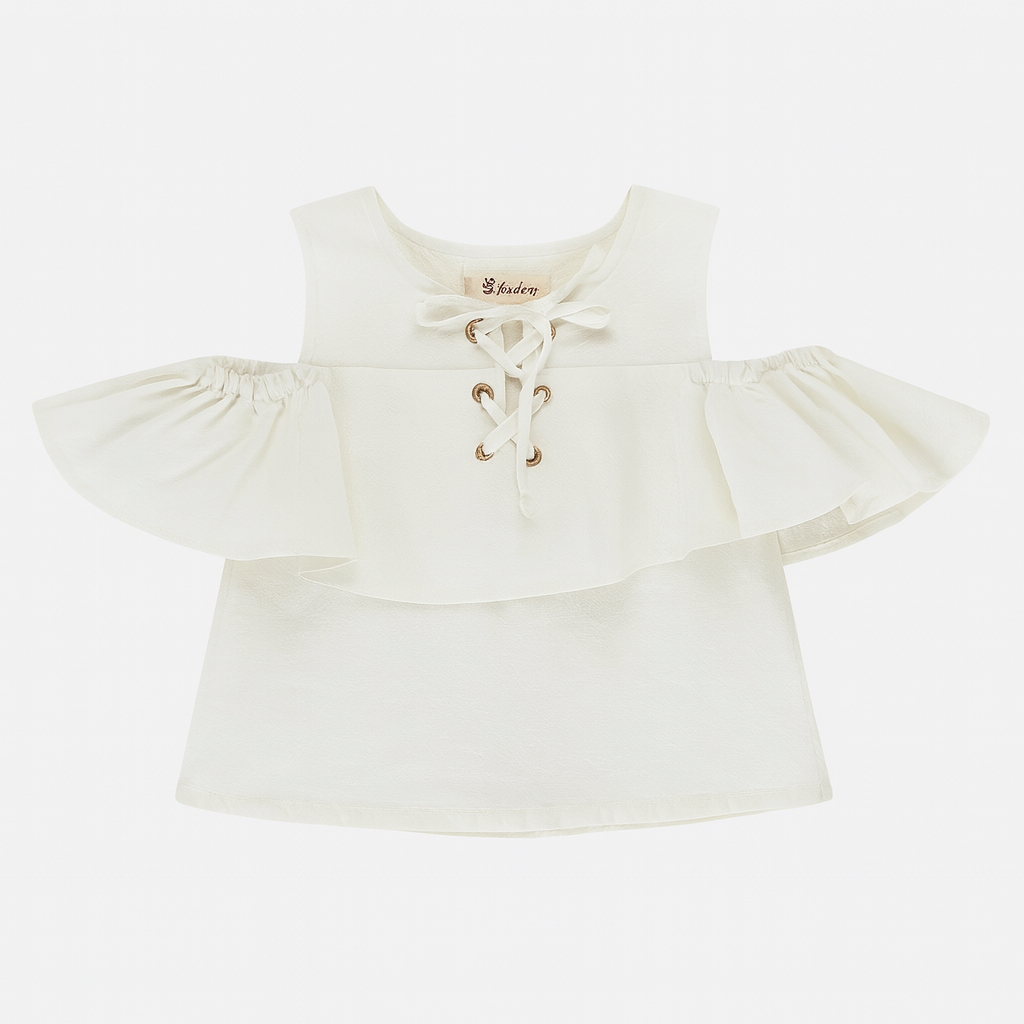 Cold Shoulder White Top