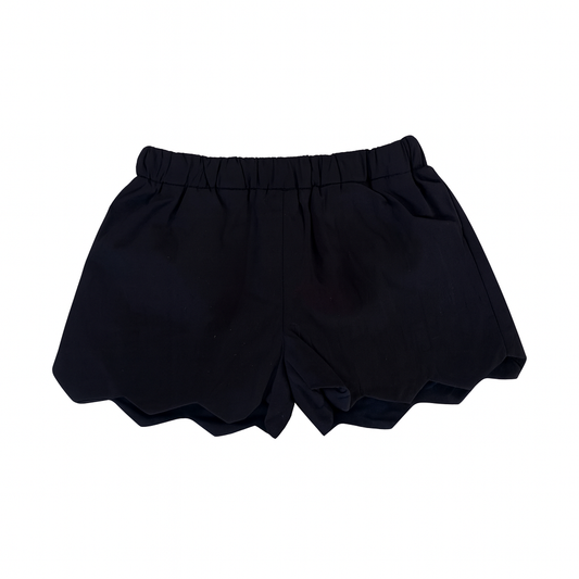 Black Scalloped Short