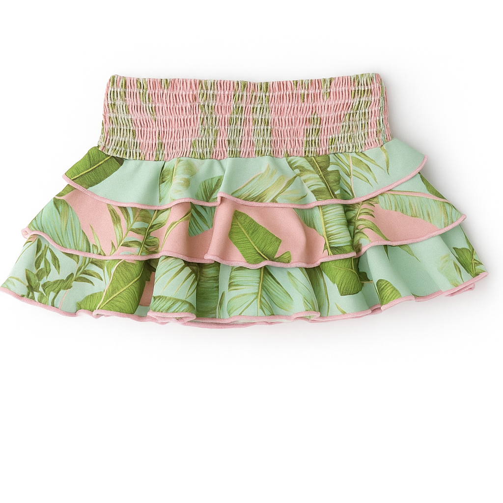 Shimmer  Long Slv 1 pc Cabana Palms Swimsuit & Skirt Set