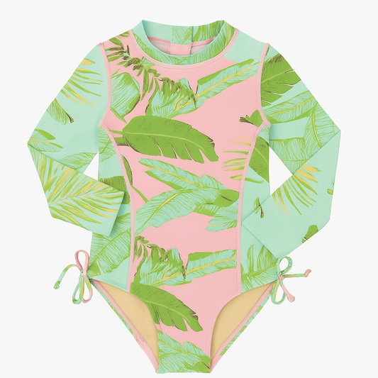 Shimmer  Long Slv 1 pc Cabana Palms Swimsuit & Skirt Set