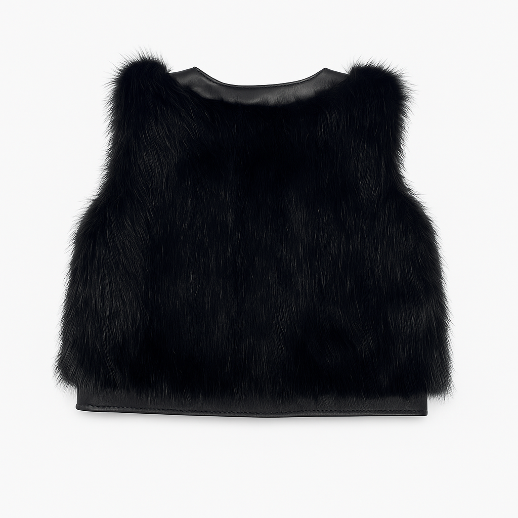 Black Faux Fur Vest