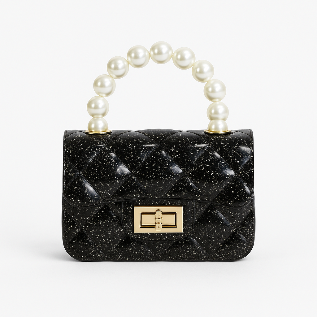 Quilted Jelly Black Bag