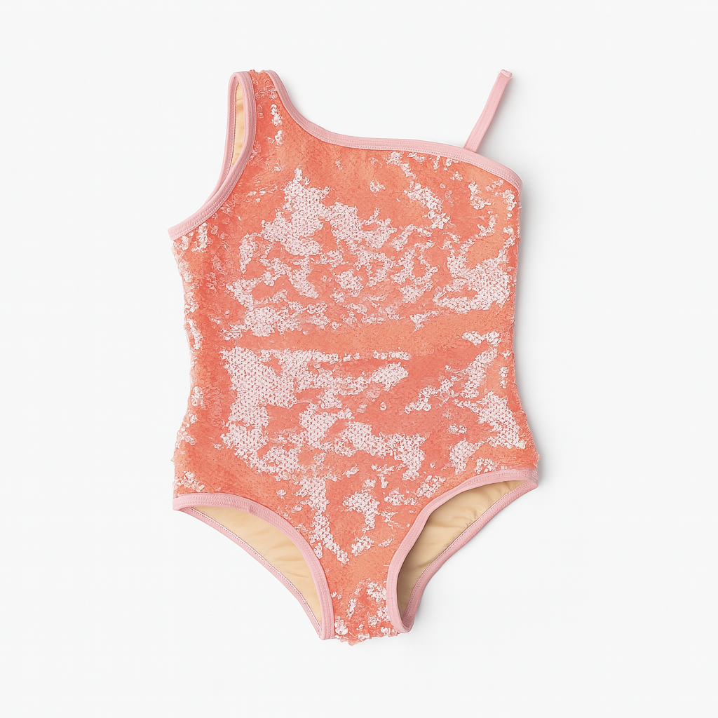 Coral Sequin 1 Shldr swimsuit