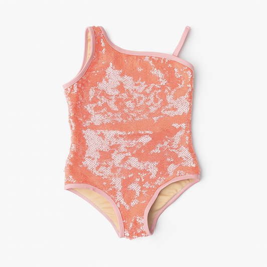 Coral Sequin 1 Shldr swimsuit