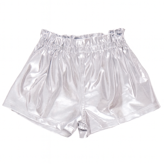 Girls Lame Theodore Short, Silver
