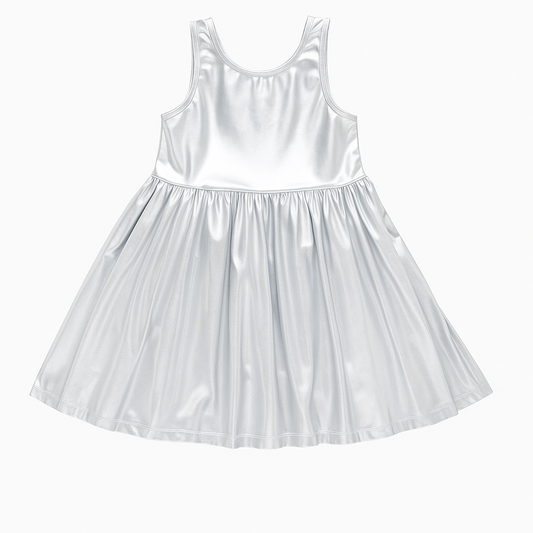 Girls Liza Dress, Silver