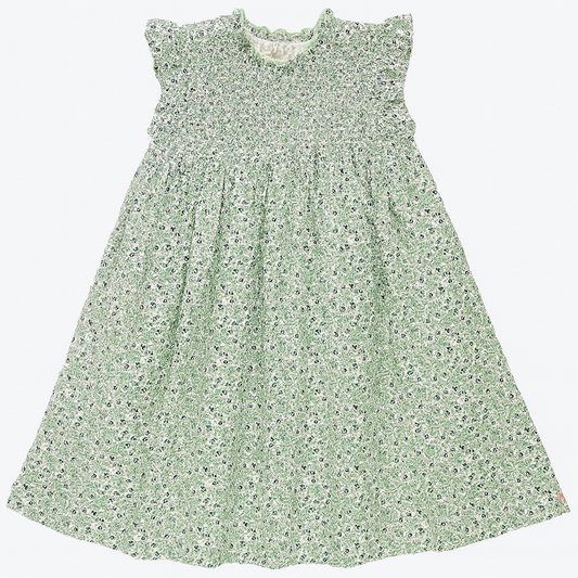 Girls Stevie Dress -Green Mini Ditsy