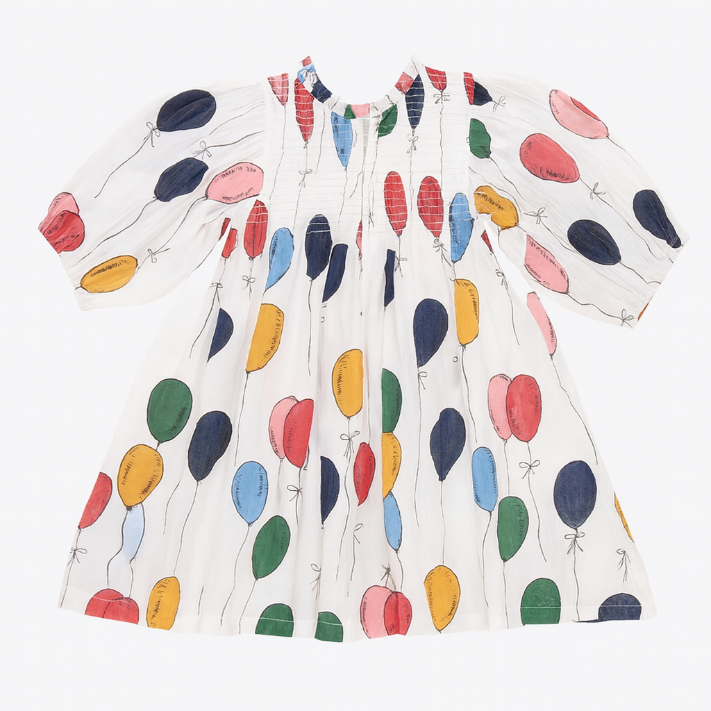 Girls Stevie Puff Sleeve Dress-Balloon Bunches