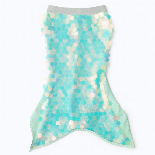 Mint Paillette Sequin Mermaid Tail Cover Up