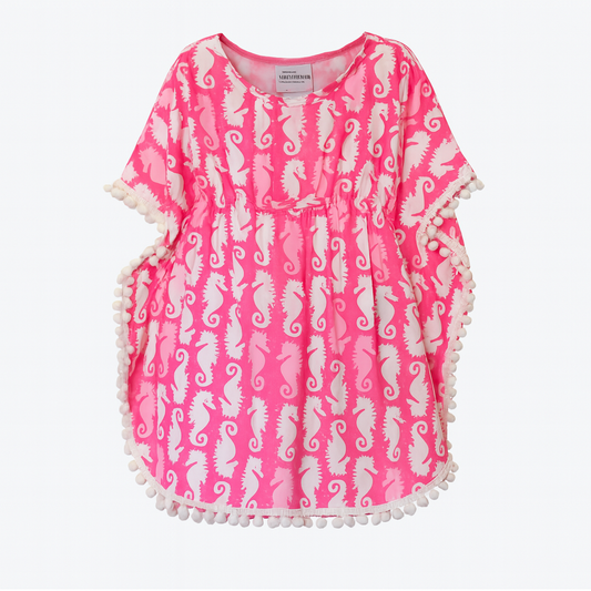 Happy Pink Seahorses Kaia Beach Cover-Up