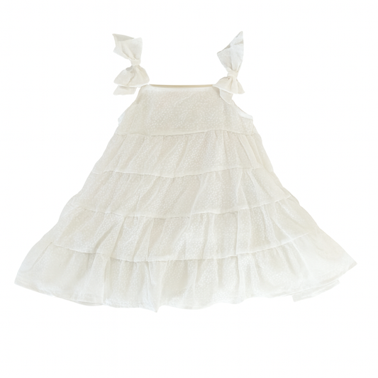 White Floral Sheer Dress