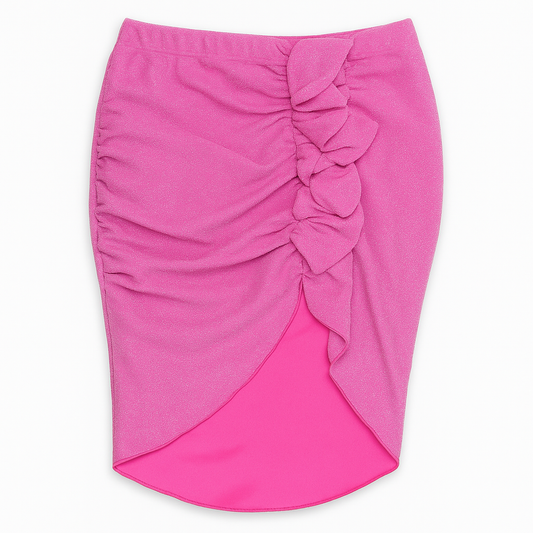 Cinched Skirt- Shimmer Pink
