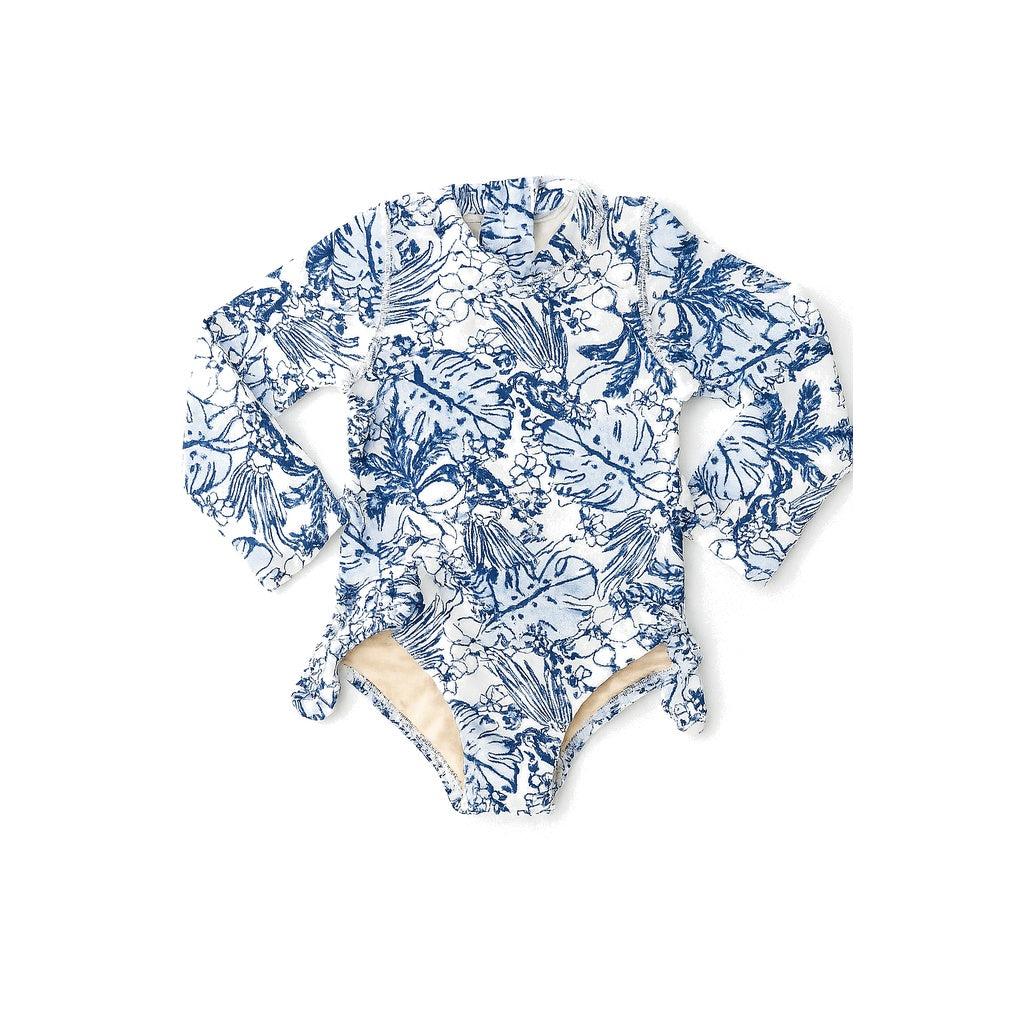 Tiki Tides Daisy Girls L/S Swimsuit