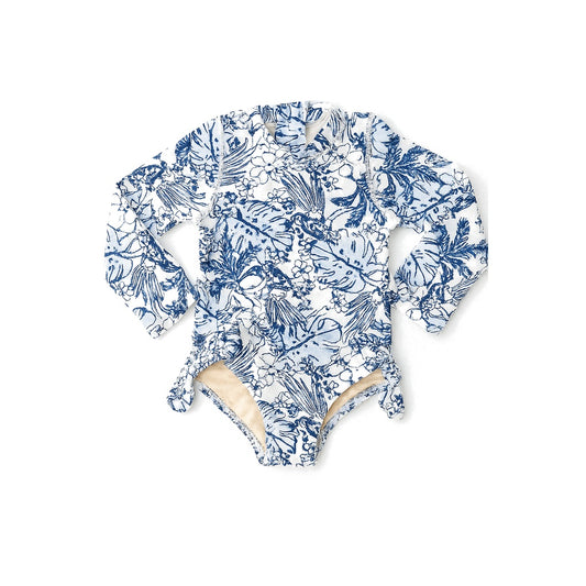 Tiki Tides Daisy Girls L/S Swimsuit