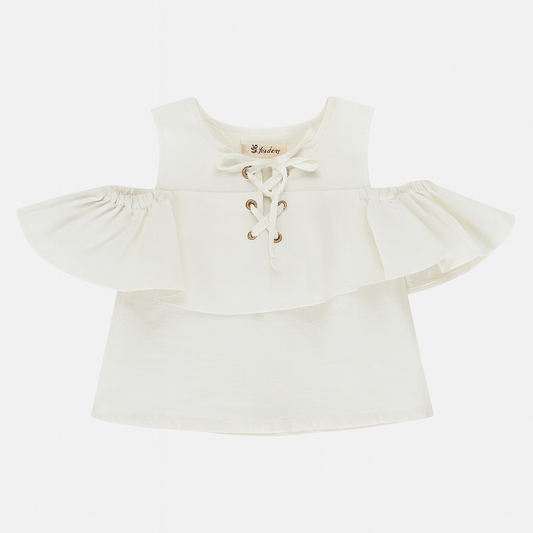 Cold Shoulder White Top