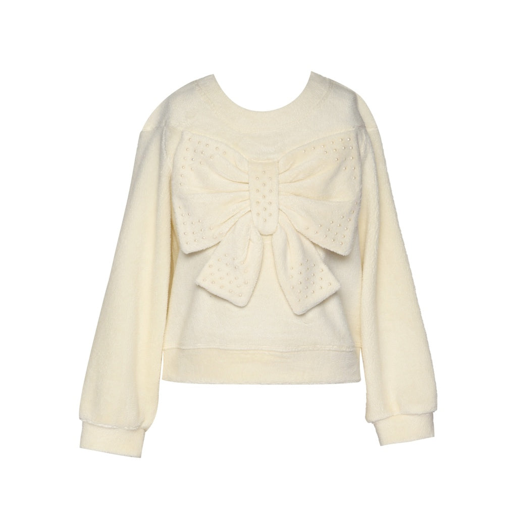 Sherba Bow Top & Faux Gold Leather Skirt