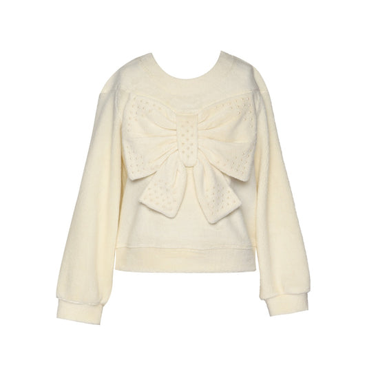 Sherba Bow Top & Faux Gold Leather Skirt