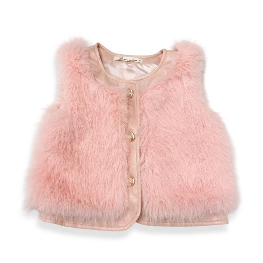 Pink Faux Fur Vest