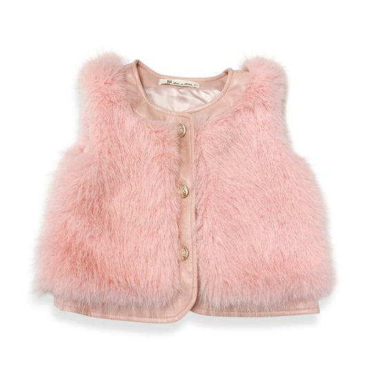 Pink Faux Fur Vest