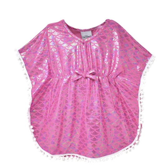 Shiny Pink Scales Kaia Beach Coverup