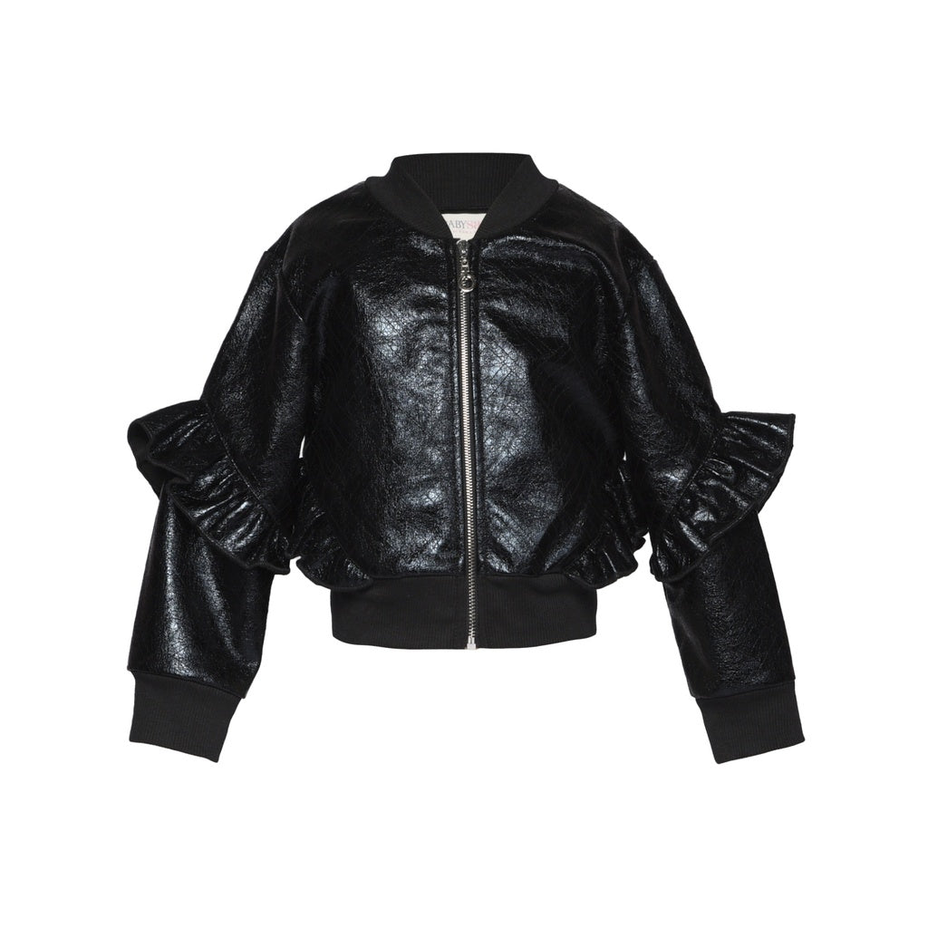Faux Leather Bomber Jacket And Skirt Set